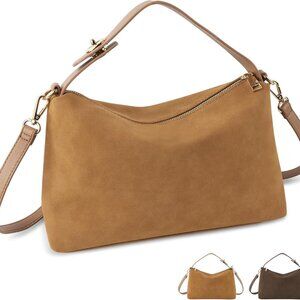 Leather Suede Tote Bag Women Retro Crossbody Shoulder Hobo Purse